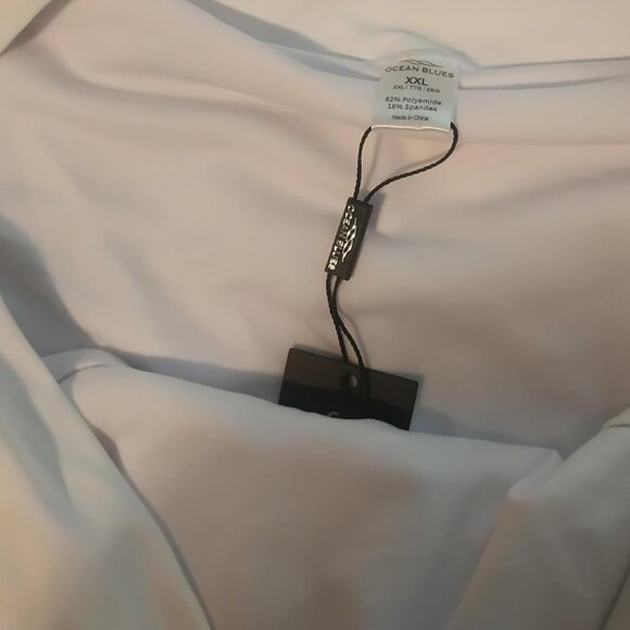 High Waisted Mesh Swim Skirt with Ruched Side and Built-in Bikini Briefs - Picture 7 of 8